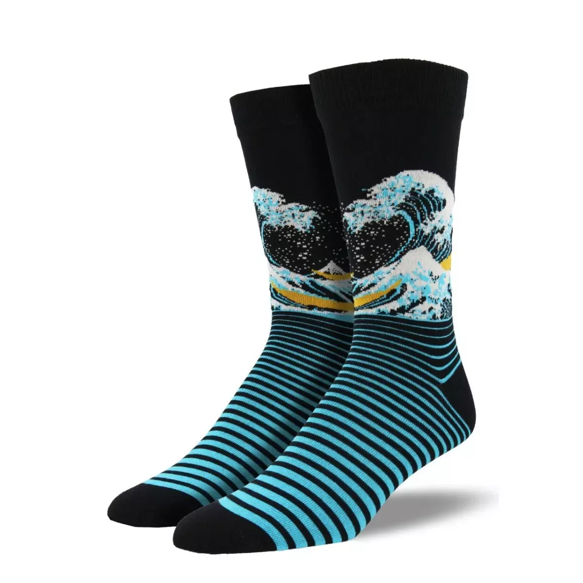 SockSmith Men's Bamboo "The Wave" Black Socks