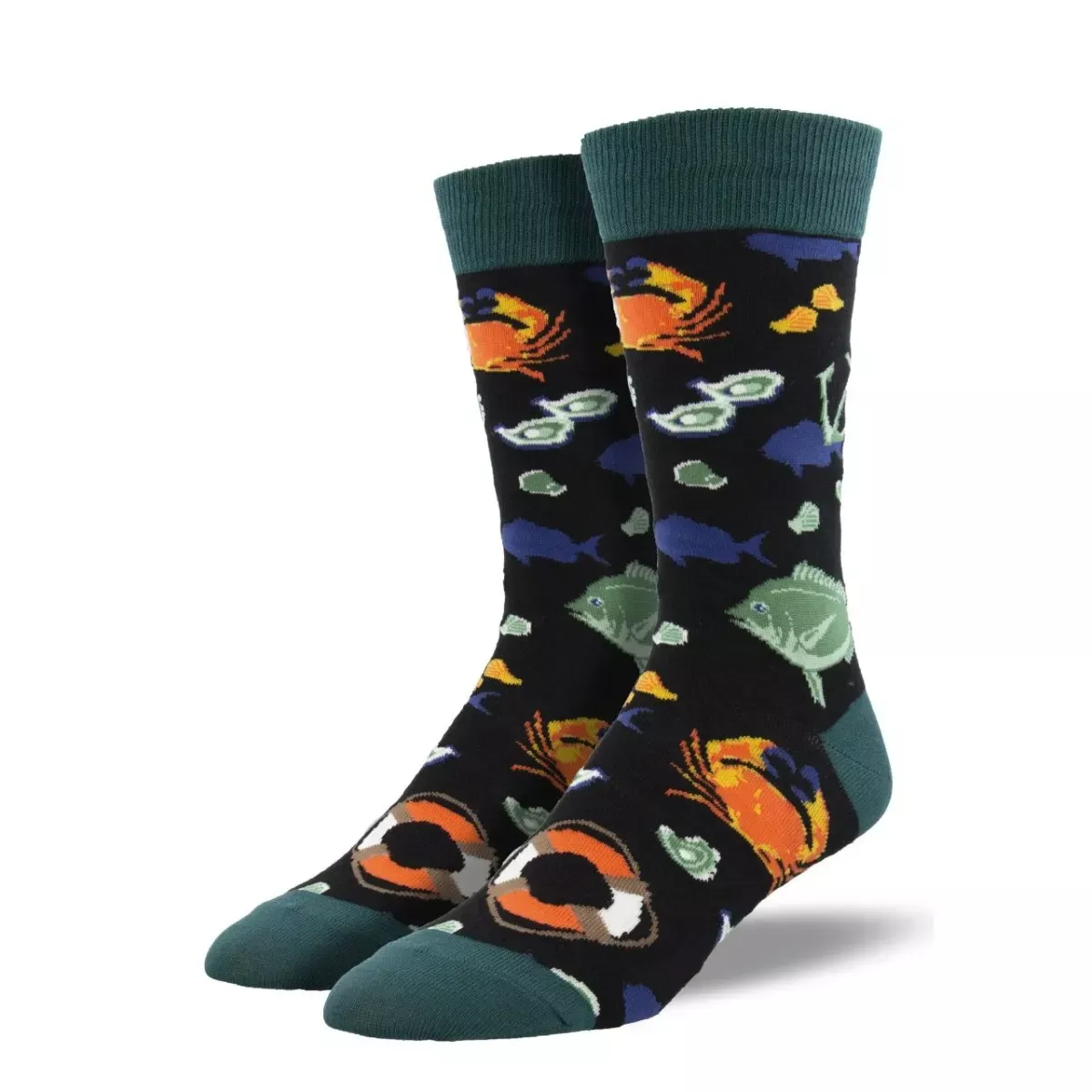 SockSmith Men's "Fresh Catch" Black Socks