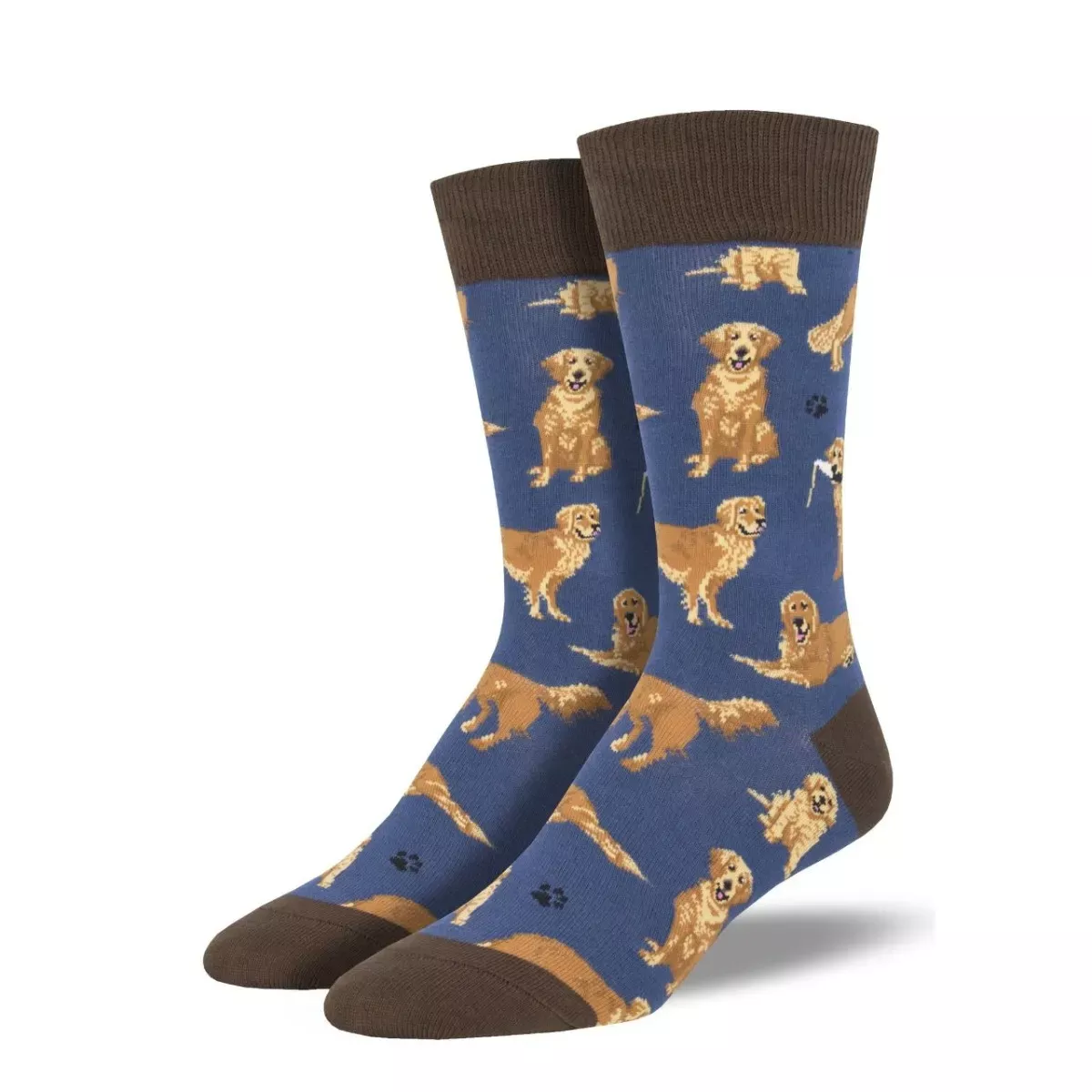SockSmith Men's "Golden Retrievers" Blue Socks