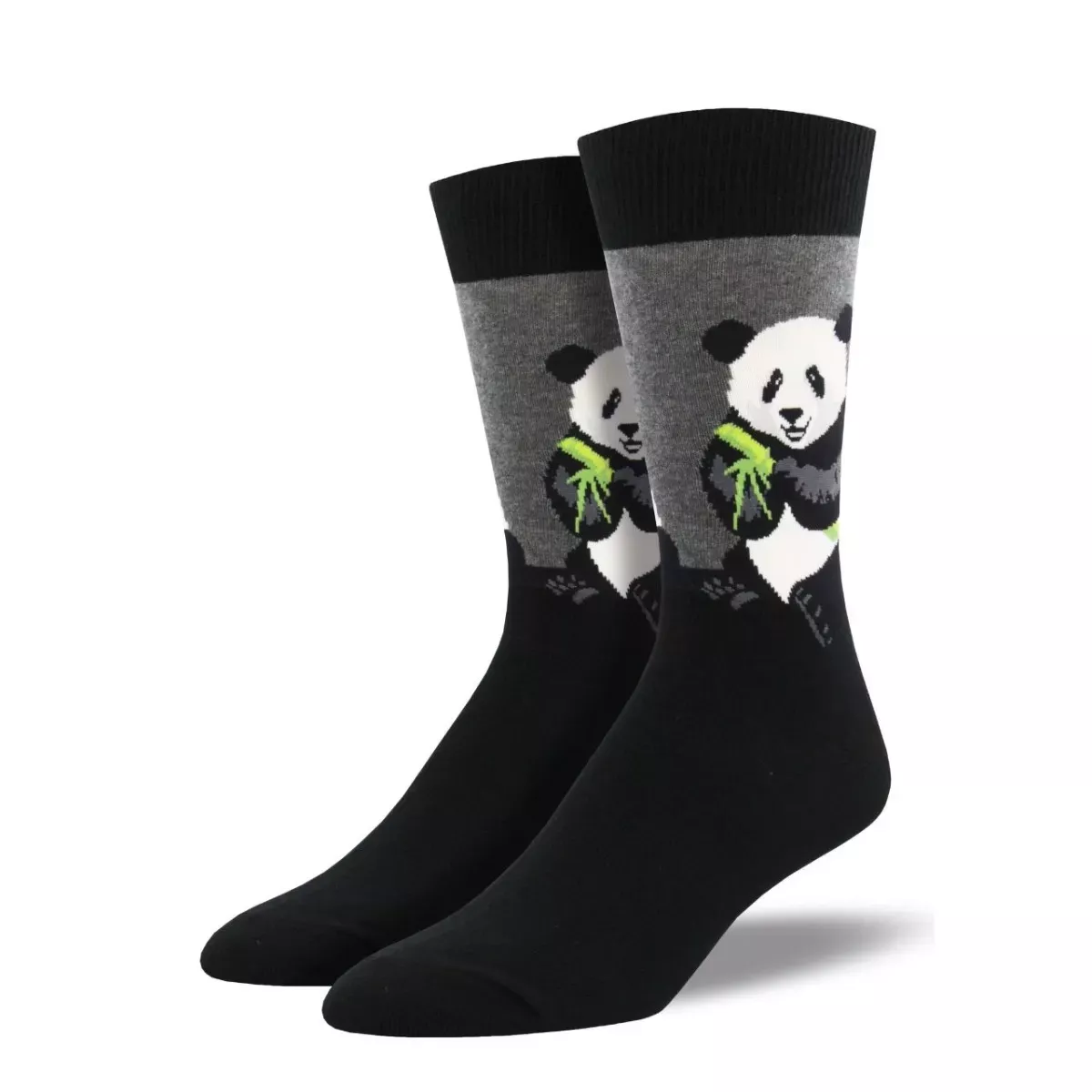 SockSmith Men's "Peaceful Panda"Grey Heather Socks