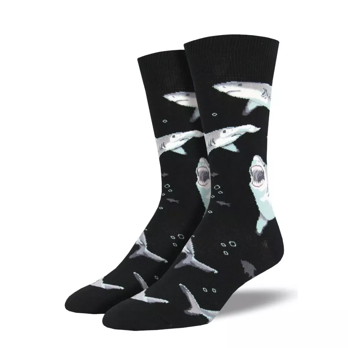 SockSmith Men's "Shark Chums" Black Socks