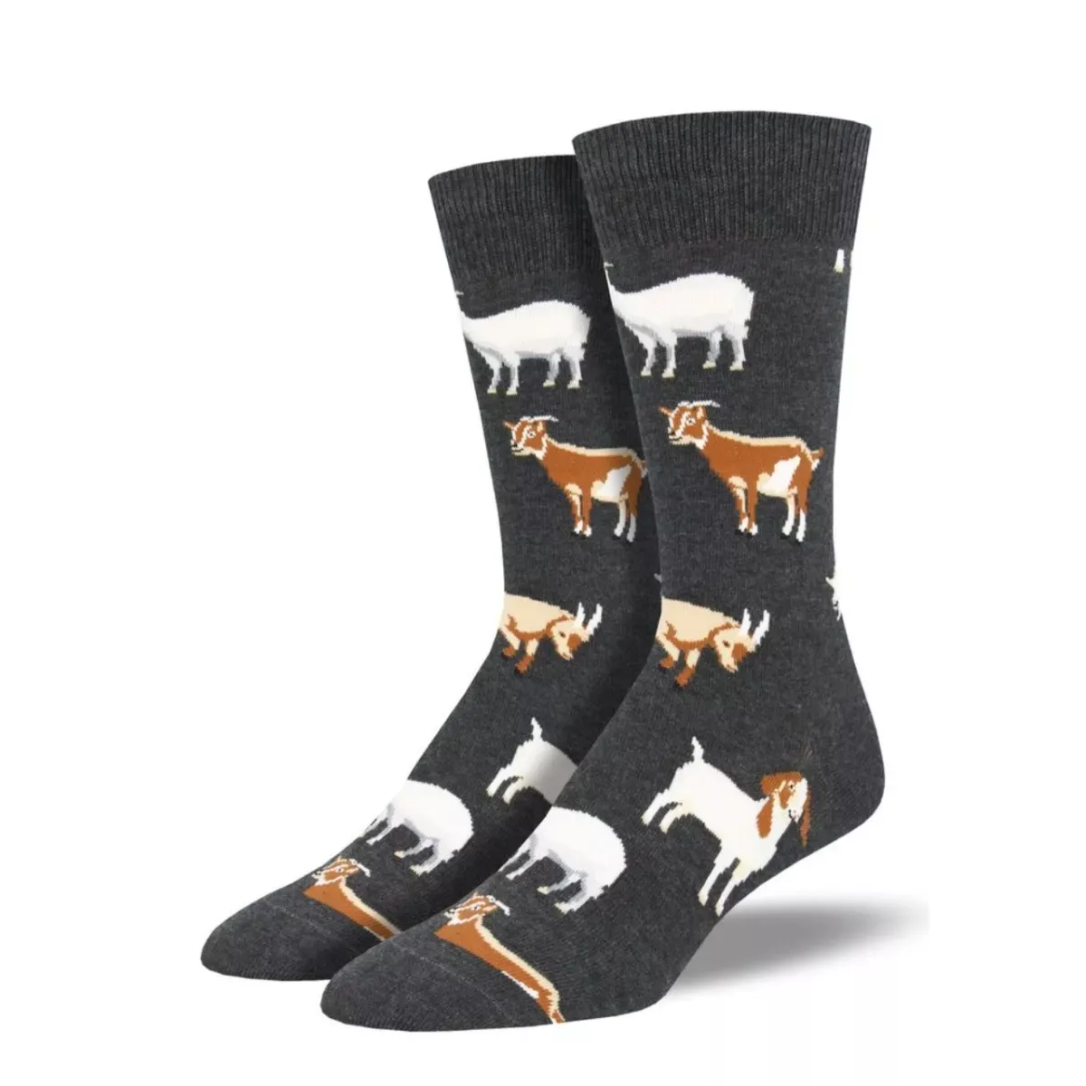 SockSmith Men's "Silly Billy" Goat Charcoal Heather Socks