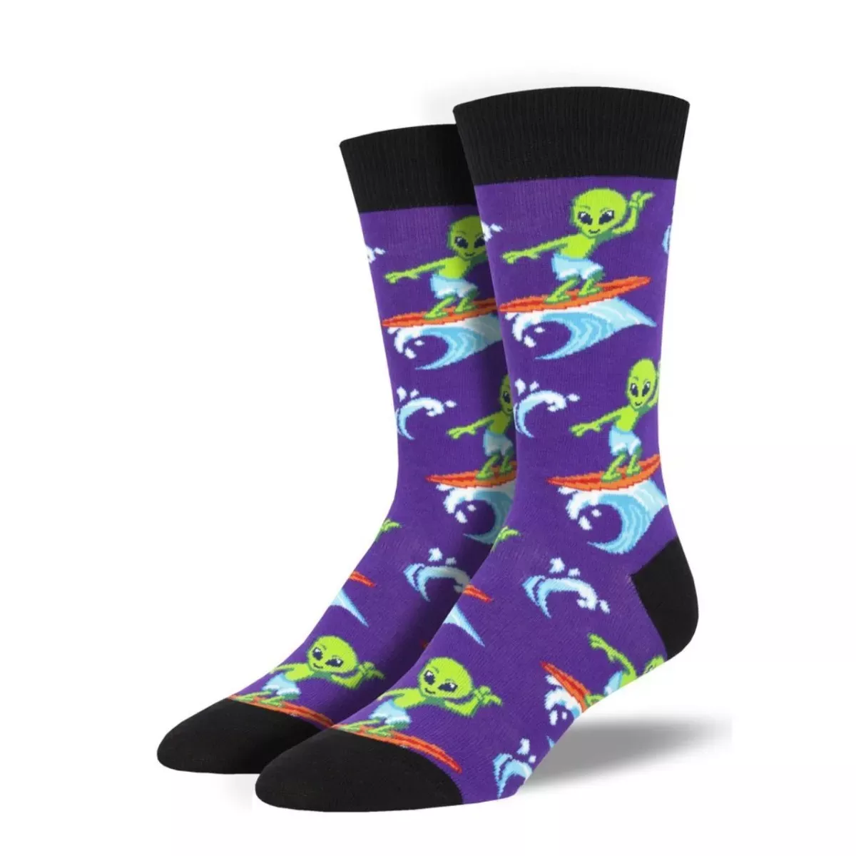 SockSmith Men's "Surfing The Galaxy" Purple Socks