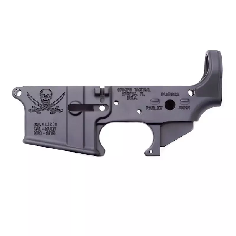 Spike's Tactical Pirate Lower with Custom Markings Black Matte