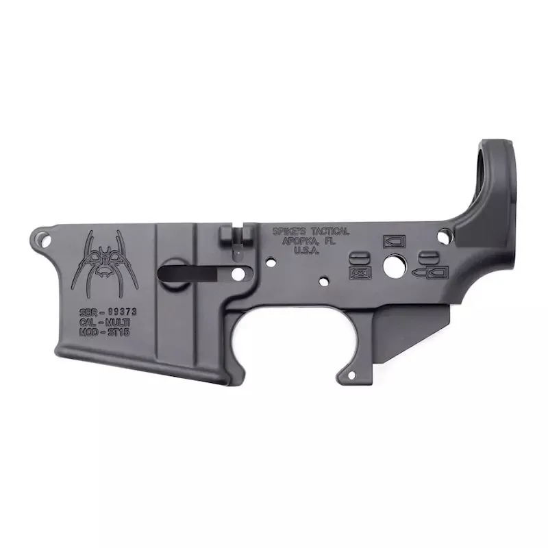 Spike's Tactical Spider Lower with Bullet Markings Black Matte