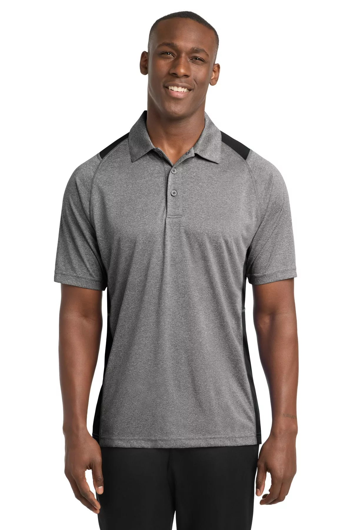 Sport-Tek Men's Heather Colorblock Contender Polo
