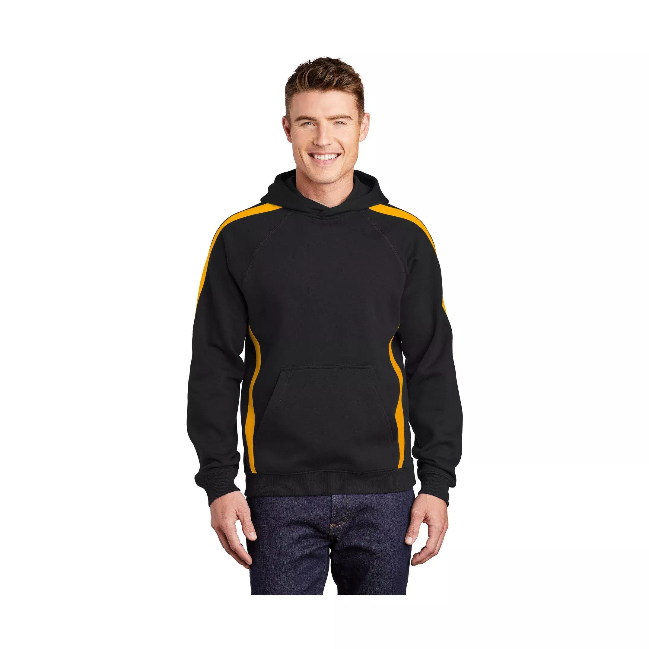 Sport-Tek Men's Sleeve Stripe Pullover Hooded Sweatshirt