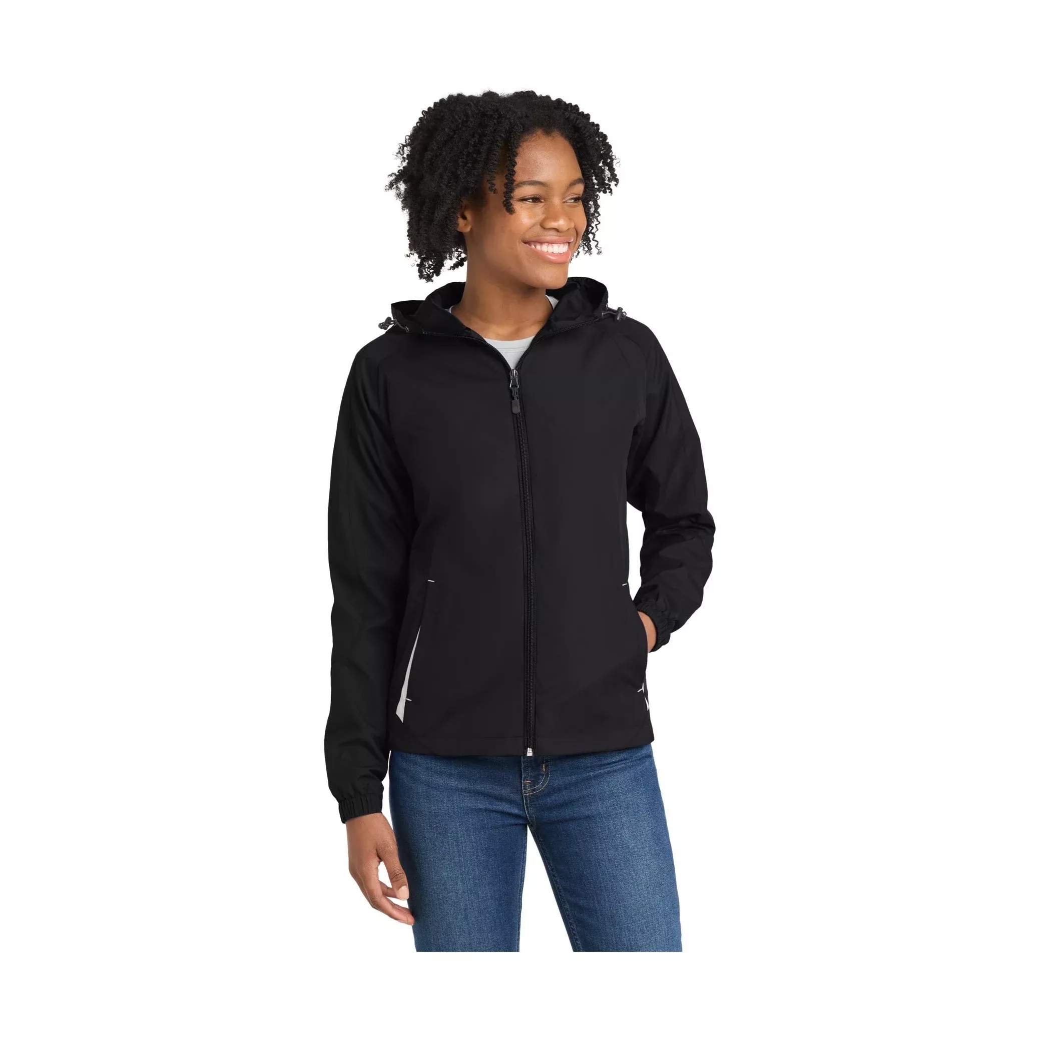 Sport-Tek Women’s Colorblock Hooded Raglan Jacket