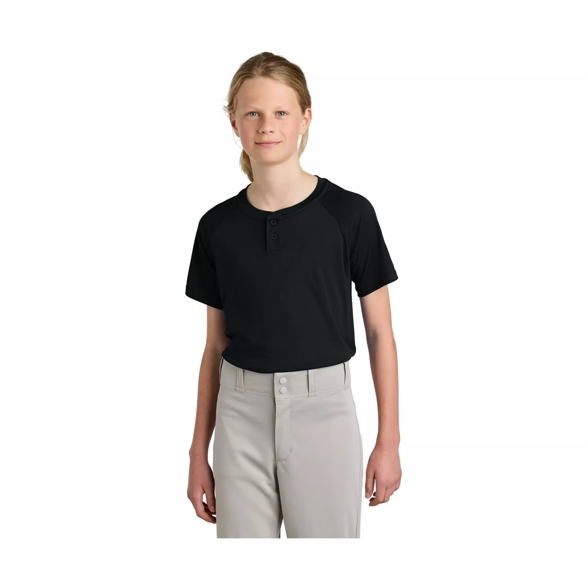 Sport-Tek Youth PosiCharge Competitor 2-Button Henley YST359