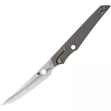 Spyderco Cobol Gray Titanium Folding Knife