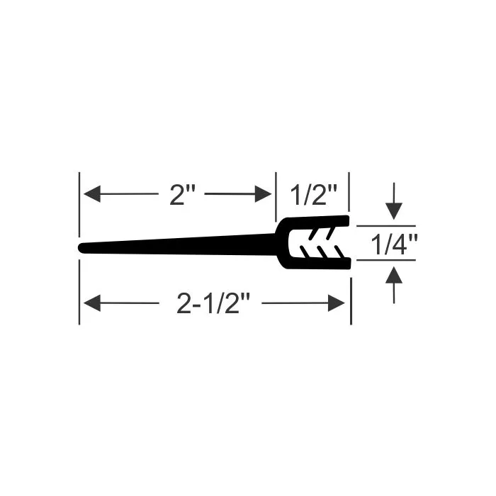 Steele Rubber Products 2" Top Lip Push-On Seal, 30'
