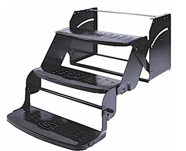 Stromberg CarlsonFlexco Manual Pull-Out Steps for RVs - Triple - 8" Drop/Rise - 24" Wide - 300 lbs• SMFP-3100