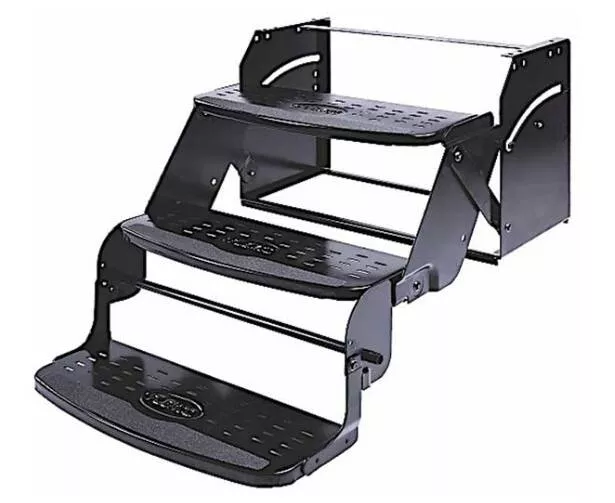 Stromberg CarlsonFlexco Manual Pull-Out Steps for RVs - Triple - 9" Drop/Rise - 24" Wide - 350 lbs• SMFP-3200L