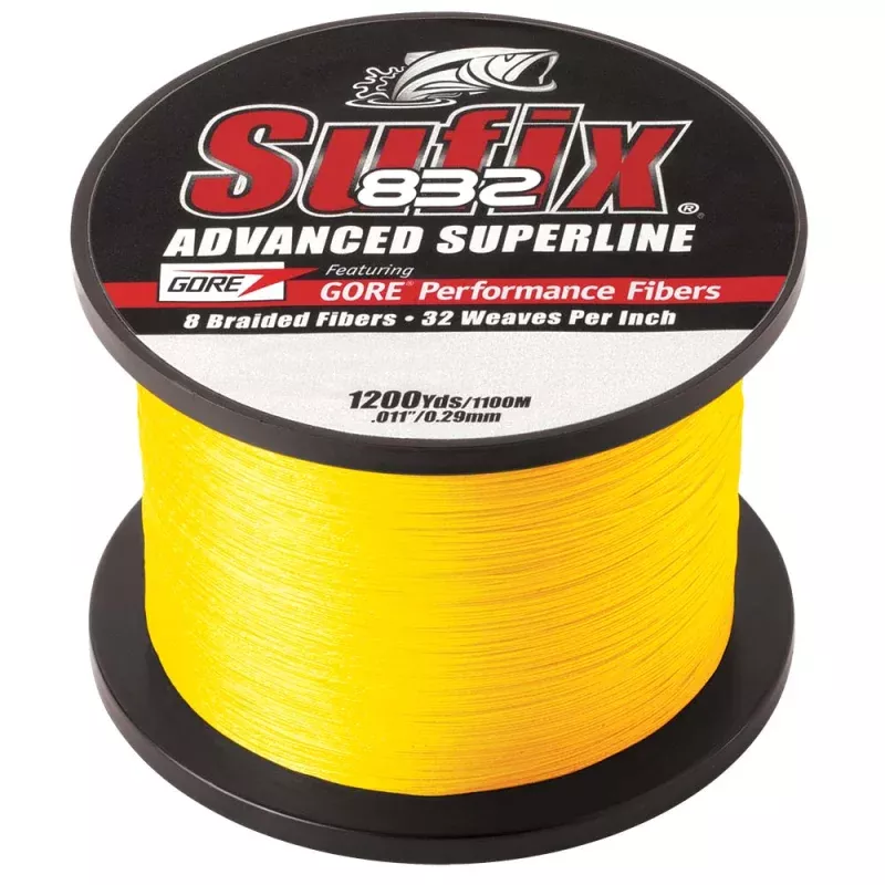 Sufix 832 Advanced Superline Braid – 10lb – Hi-Vis Yellow – 1200 yds
