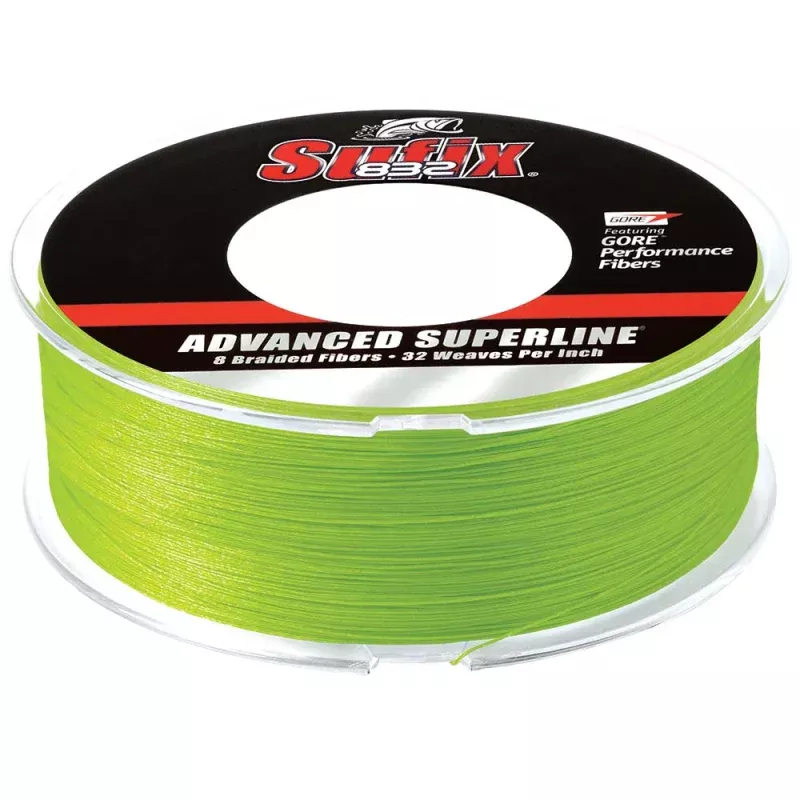 Sufix 832 Advanced Superline Braid – 10lb – Neon Lime – 600 yds