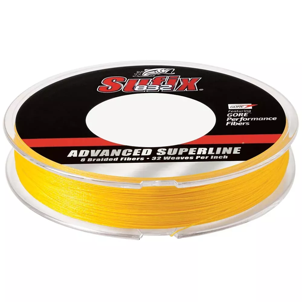 Sufix 832 Advanced Superline Braid – 15lb – Hi-Vis Yellow – 300 yds [660-115Y]