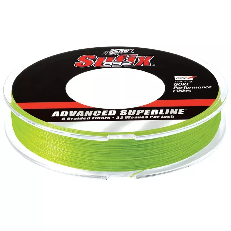 Sufix 832 Advanced Superline Braid – 15lb – Neon Lime – 300 yds