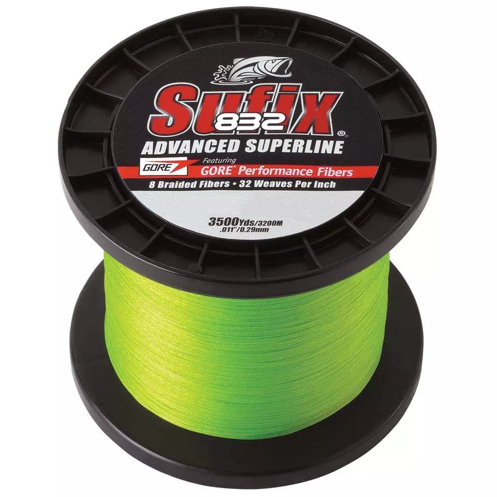 Sufix 832 Advanced Superline Braid - 15lb - Neon Lime - 3500 yds - 660-415L