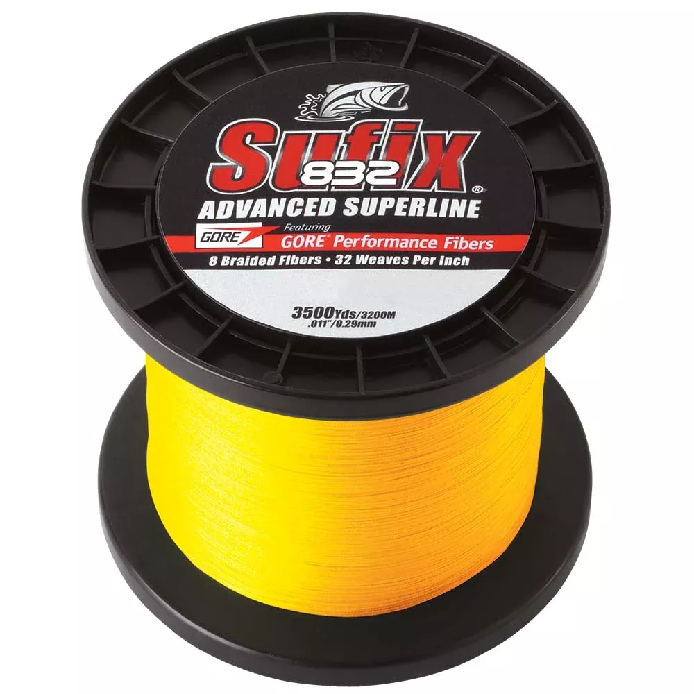 Sufix 832 Advanced Superline Braid – 30lb – Hi-Vis Yellow – 3500 yds [660-430Y]