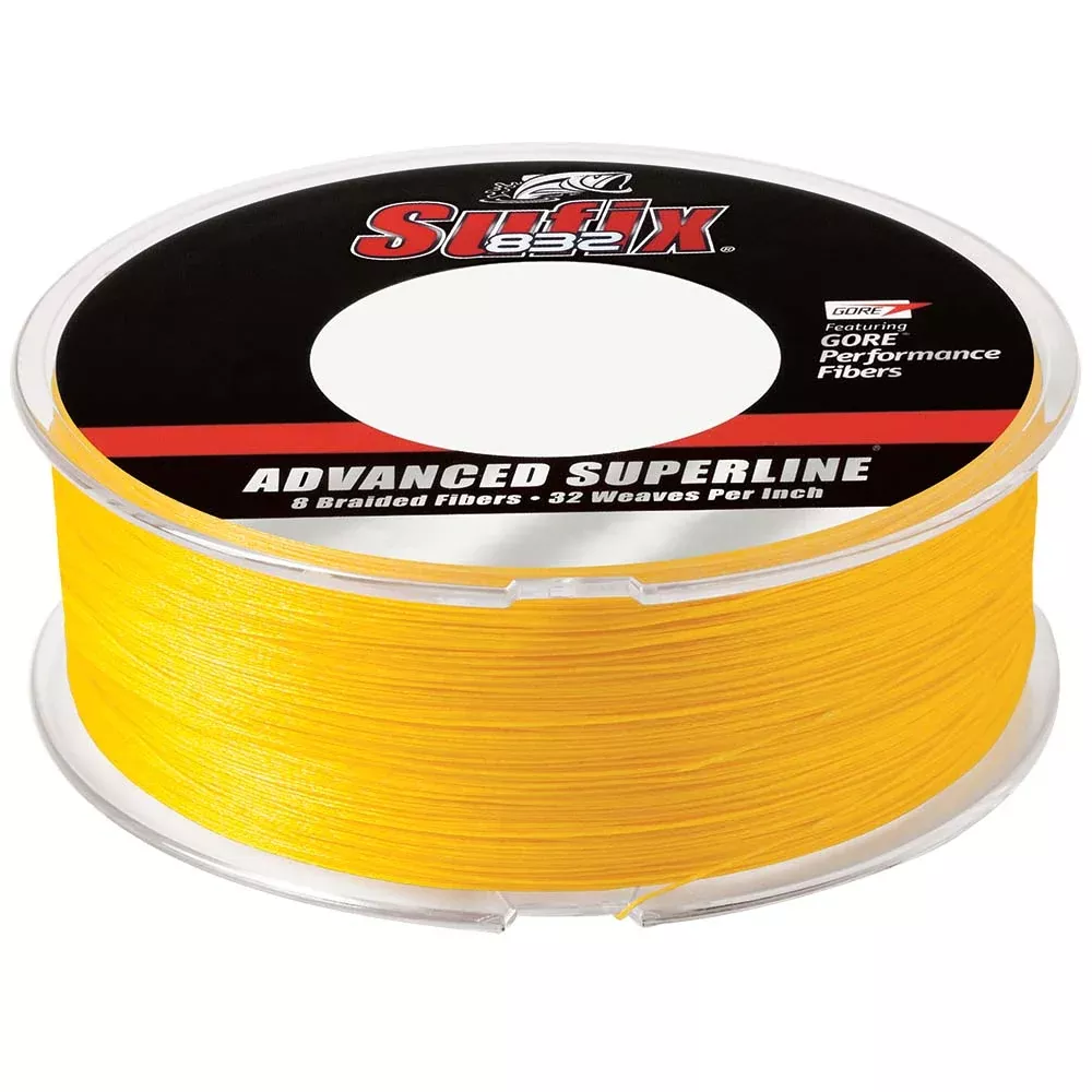 Sufix 832 Advanced Superline Braid – 30lb – Hi-Vis Yellow – 600 yds [660-230Y]