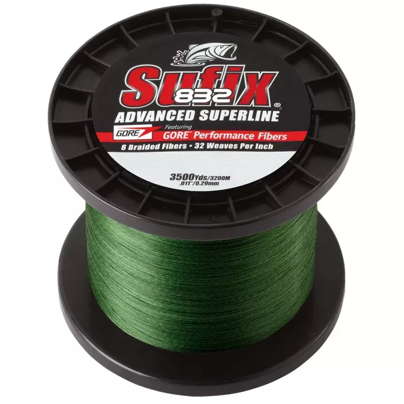 Sufix 832 Advanced Superline Braid – 30lb – Low-Vis Green – 3500 yds