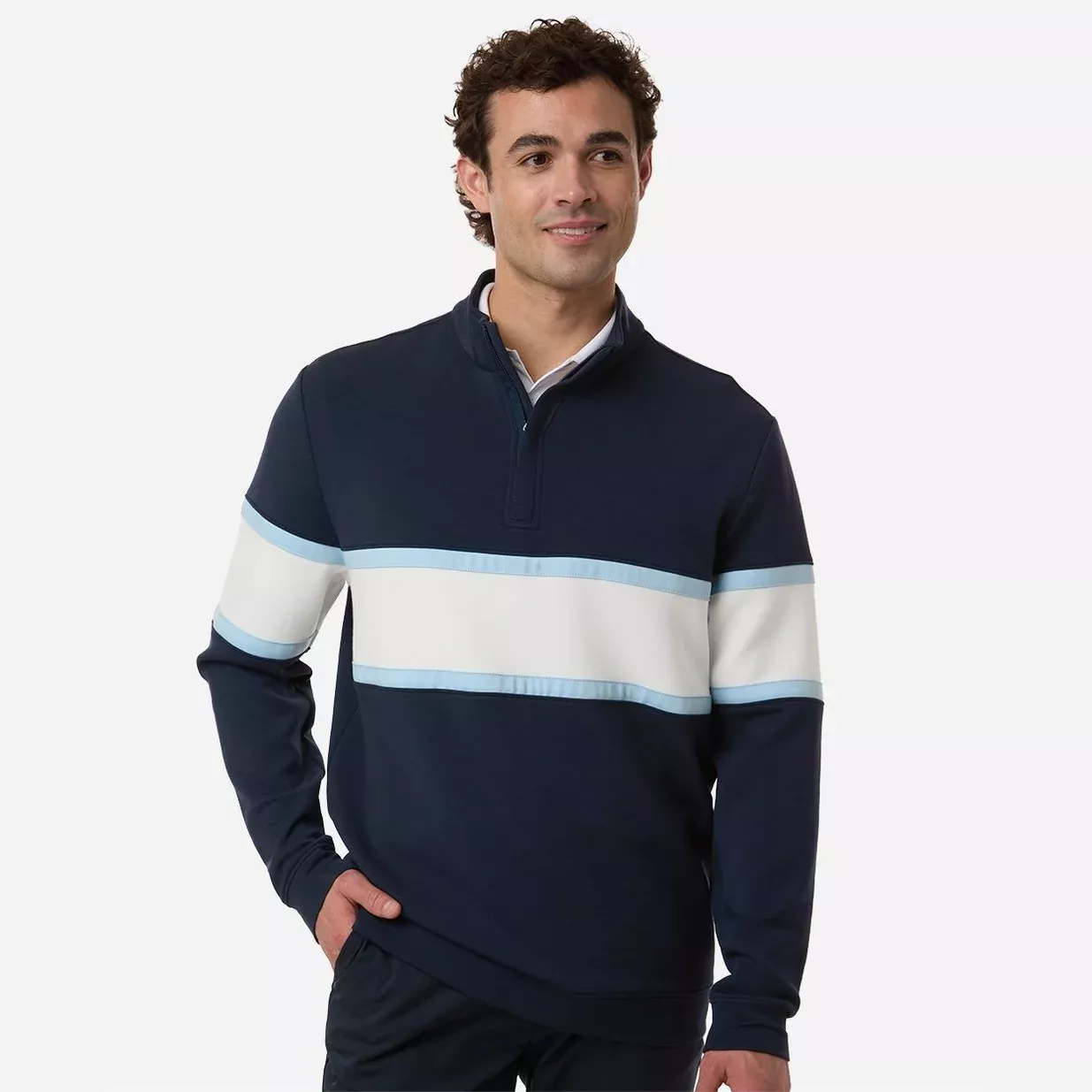 Swannies Men's Owen Quarter-Zip Colorblock Pullover