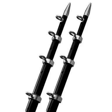 TACO 15-Foot Black/Silver Outrigger Poles, 1.125-Inch