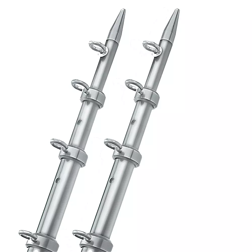 TACO 15′ Silver/Silver Outrigger Poles – 1-1/8″ Diameter [OT-0442VEL15]