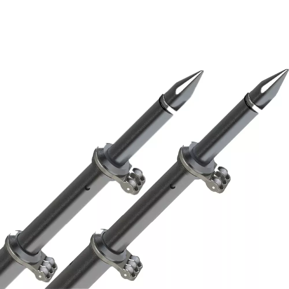 TACO 18 Deluxe Outrigger Poles w/Rollers – Silver/Black