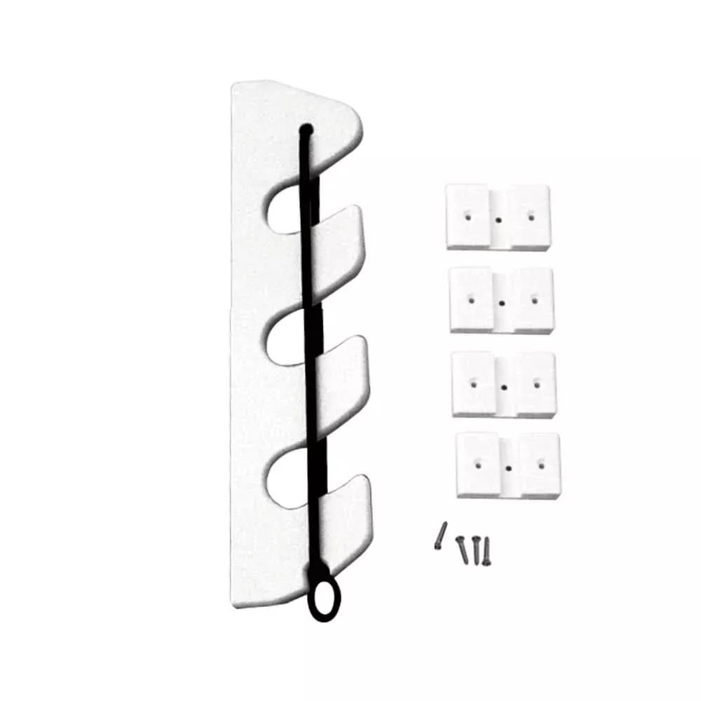 TACO 3-Rod Poly Bungee Rod Holder Rack – White [P03-133W]