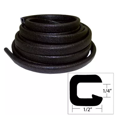 TACO Black Flexible Vinyl Trim, 1/2-Inch, 25-Foot