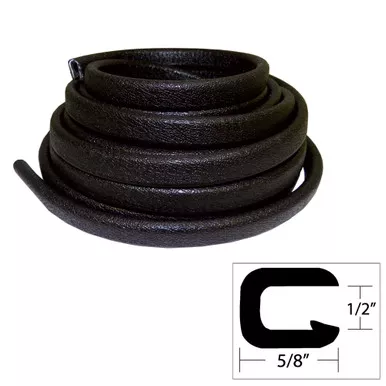 TACO Black Flexible Vinyl Trim, 5/8-Inch, 25-Foot