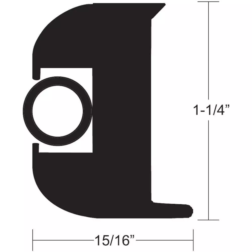 TACO Flex Vinyl Rub Rail Kit – Black w/Black Insert – 50′ – 1-1/4″ [V11-3447BBK50-2]