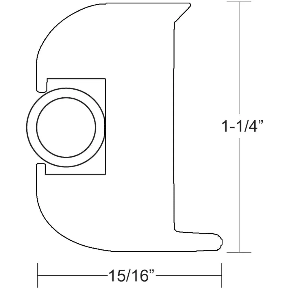 TACO Flex Vinyl Rub Rail Kit – White w/White Insert – 50′