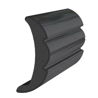 TACO Rigid Vinyl Flex-Core Rub Rail, Black, 60-Foot