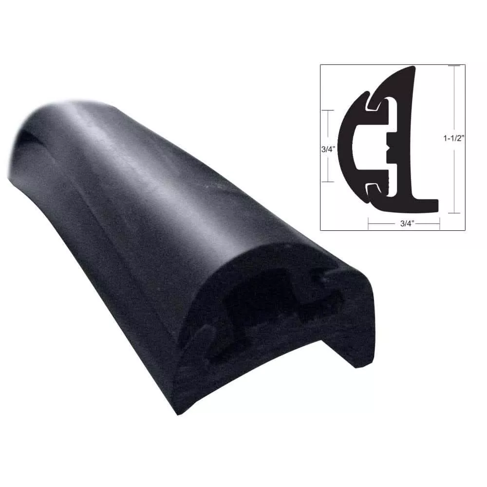 TACO Semi-Rigid Rub Rail Kit – Black w/Black Insert – 50′ [V11-9795BBK50D-2]