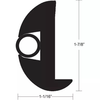TACO V11-2423 Black Flex Vinyl Rub Rail Kit, 50-Foot
