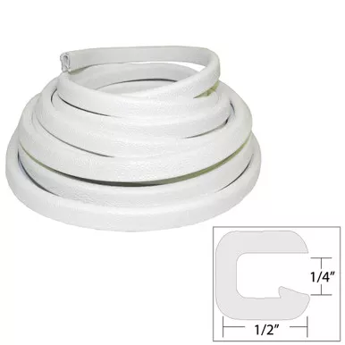 TACO White Flexible Vinyl Trim, 1/2-Inch, 25-Foot