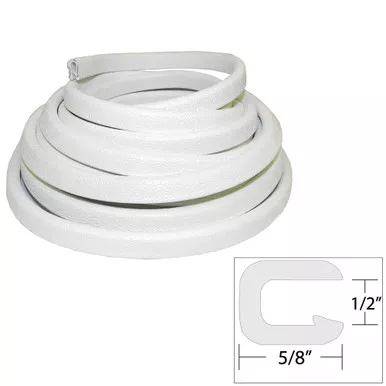 TACO White Flexible Vinyl Trim, 5/8-Inch, 25-Foot