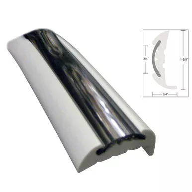 TACO White Semi-Rigid Rub Rail Kit, Chrome Insert, 70-Foot
