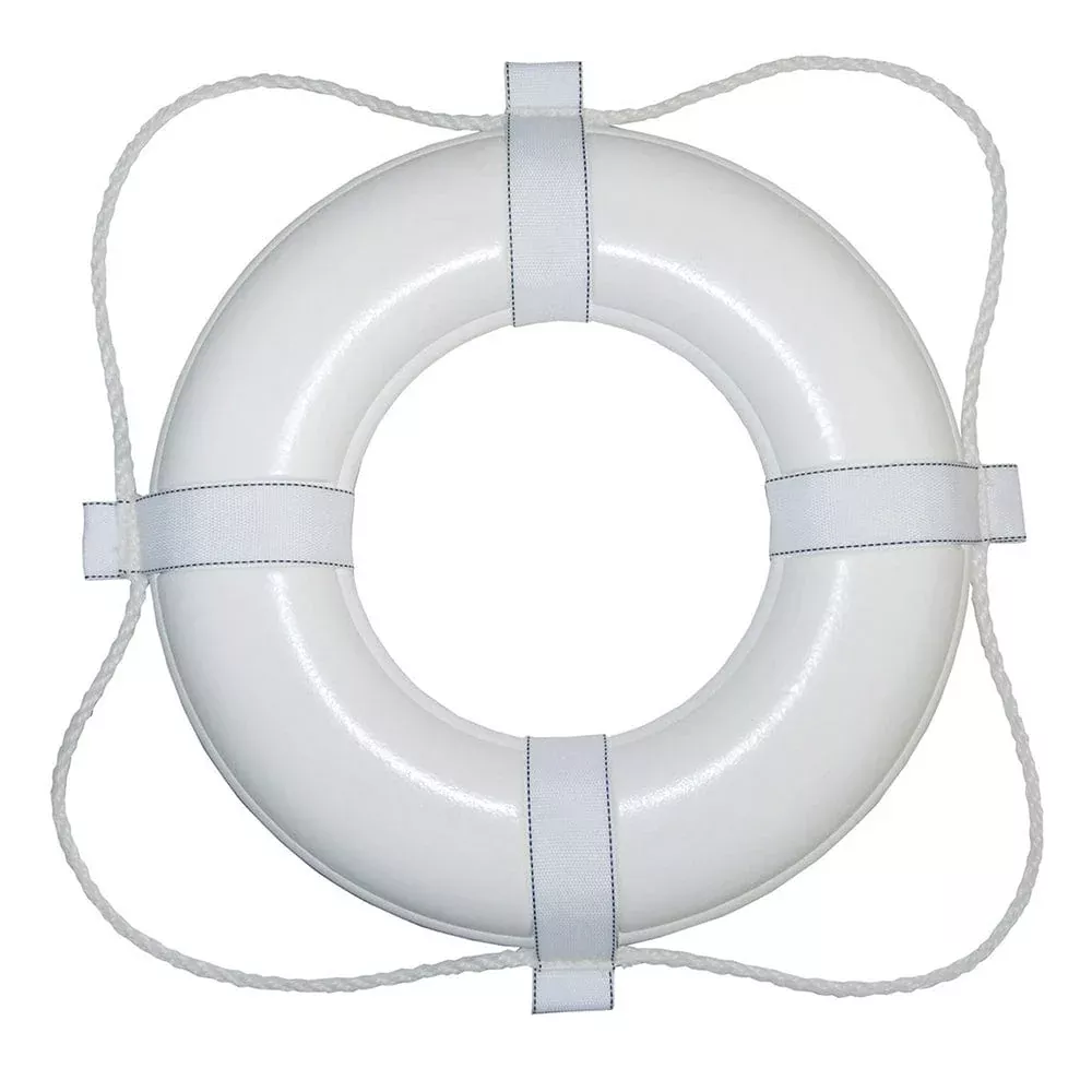 Taylor Made White 30″ Foam Ring Buoy w/White Grab Line