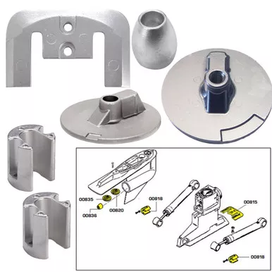 Tecnoseal Aluminum Anode Kit - Mercury Bravo 3 2004+