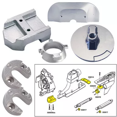 Tecnoseal Zinc Anode Kit - Mercury Alpha 1 Gen 2