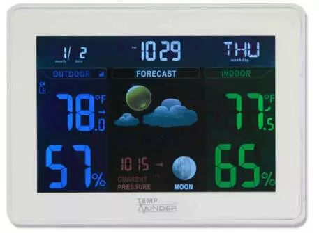 TempMinder Color LCD Electronic Weather Station• TM22253VP