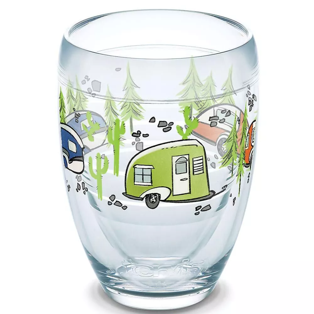 Tervis Wine Glass, 9 oz., Retro RV Stemless