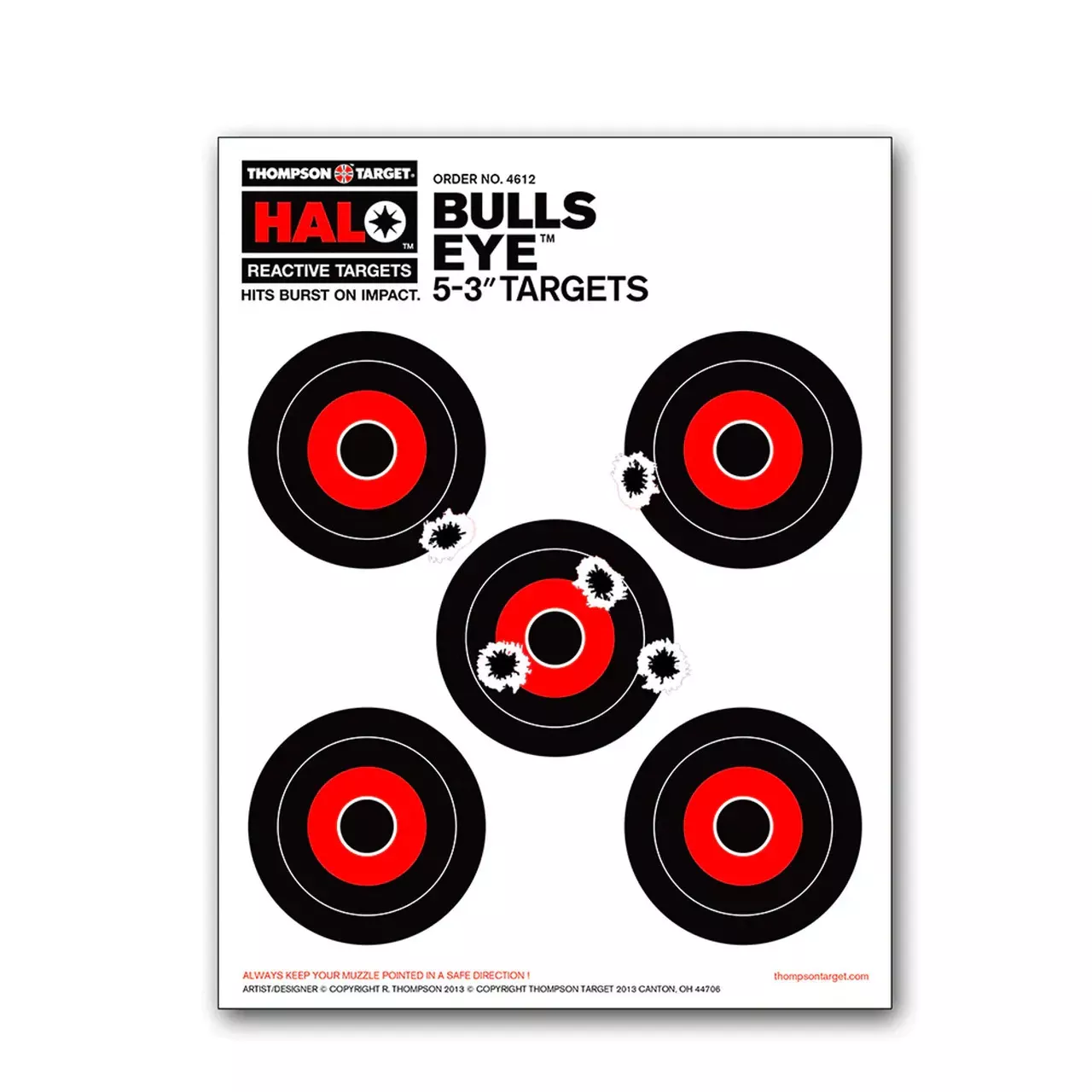 Thompson Target Halo Bullseye 5-3" Reactive Splatter Target 10 Pack