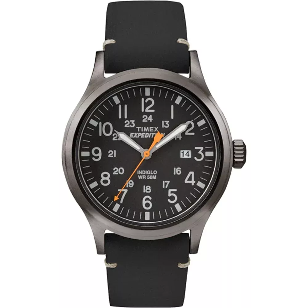 Timex Expedition Metal Scout – Black Leather/Black Dial
