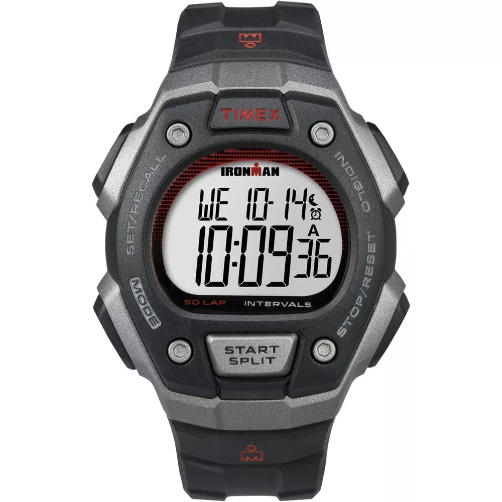 Timex Ironman Classic 50-Lap Full-Size Watch – Silver/Red