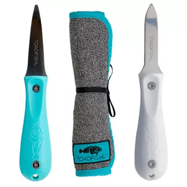 Toadfish Shuckers Bundle with Oyster Knives and Cloth