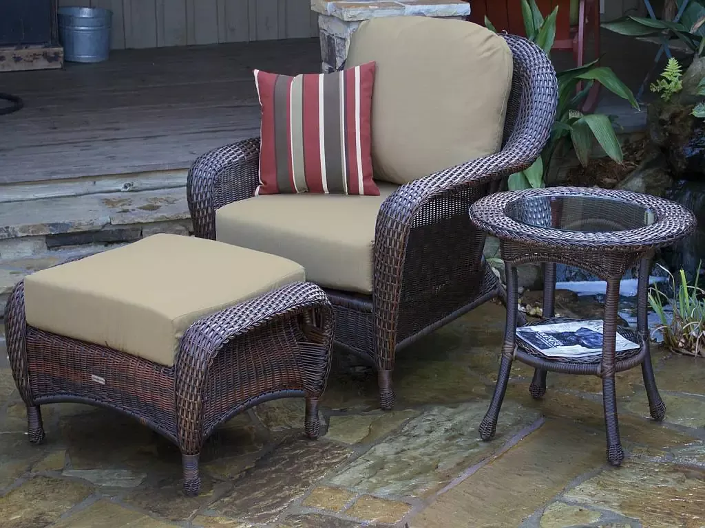 Tortuga Lexington Club Chair, Ottoman, & End Table